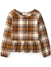 The Children's Place Girls' Long Sleeve Woven Fashion Top