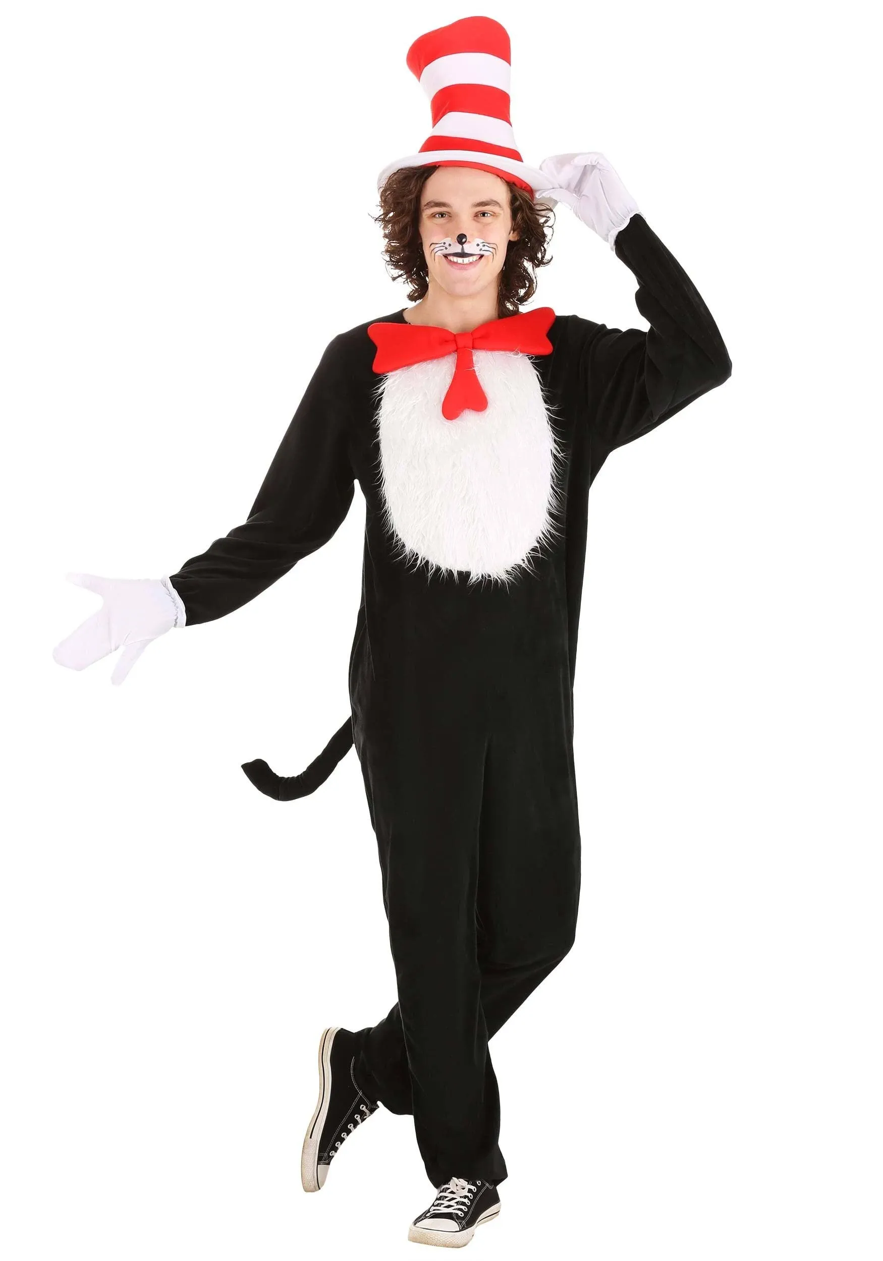 Elope Plus Size Adult Cat In The Hat Costume Black 1x