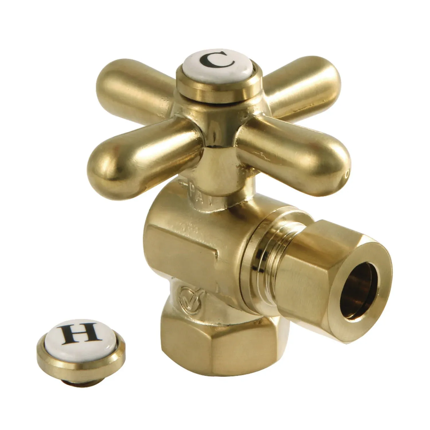 Kingston Brass 3/8" IPS X 3/8" OD Comp Quarter-Turn Angle Stop Valve