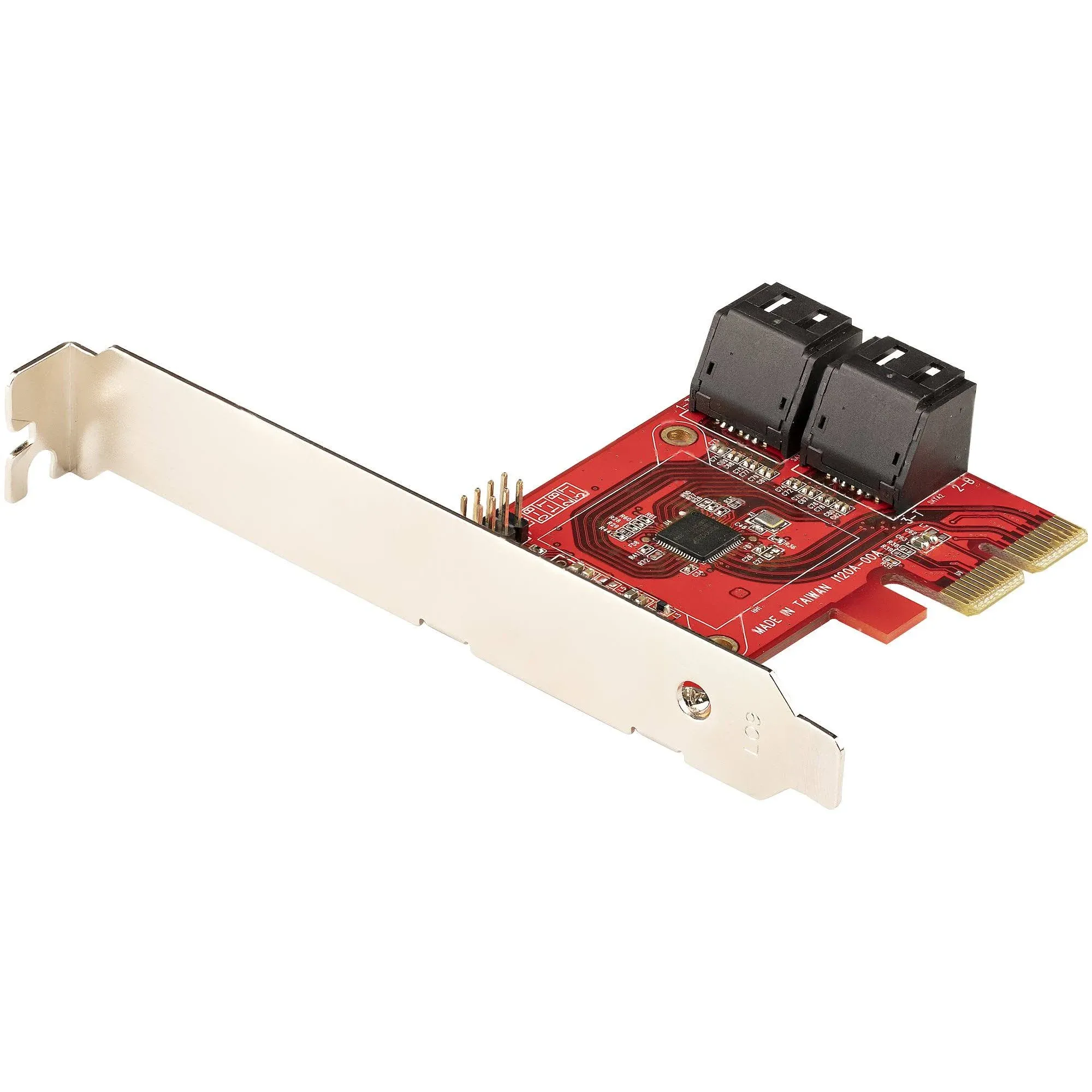 StarTech.com SATA PCIe Card - 4 Port PCIe SATA Expansion Card - 6Gbps - Low/Full Profile - Stacked SATA Connectors - ASM1164 Non-Raid - PCI Express to SATA Converter (4P6G-PCIE-SATA-CARD) PCIe 3.0 | 4 Ports