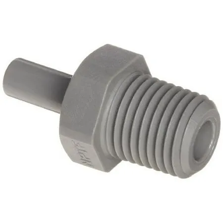 John Guest Acetal Copolymer Tube Fitting Stem Adaptor 3/8 Stem OD x 1/4 NPTF Male (Pack of 10)