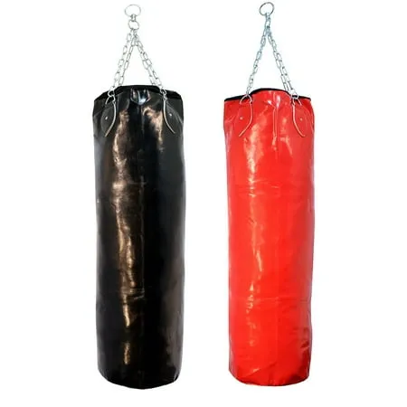 Last Punch Heavy Duty Red Vinyl Leather Punching Bag with Chains