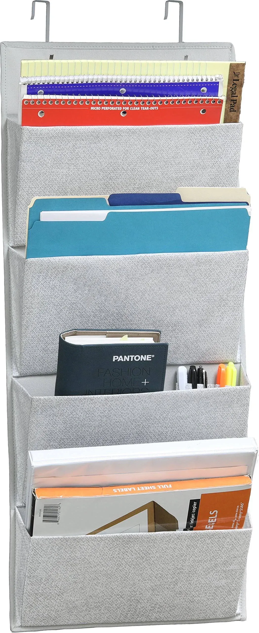 Simple Houseware 4 Pockets - Wall Mount/Over Door Office Supplies File Document Organizer Holder