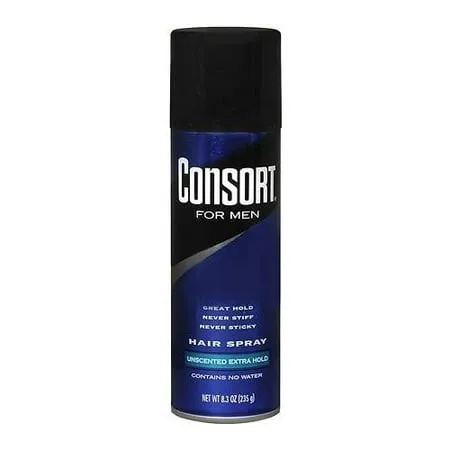 Consort Hair Spray for Men, Extra Hold, Unscented, Non-Aerosol - 8 oz(Pack of 4)