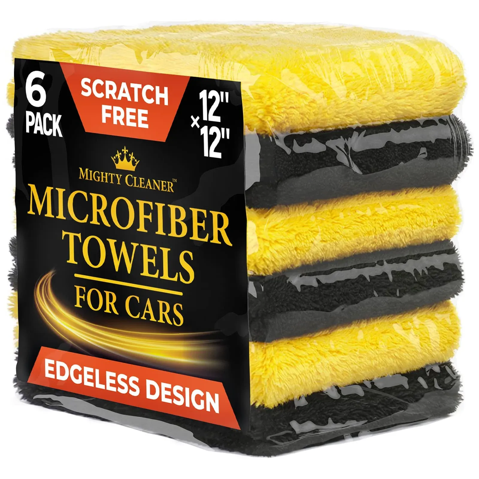 Premium Microfiber Towels Cars Thick Professional Cleaning Cloth 6 pack 12&#034;x12&#034;