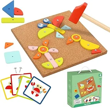 TOOKYLAND Fine Motor Toys, Toy Hammer and Nails Game is Montessori Toys That Exercise Children's Hands-on Skills and Develop Their Imagination for Kids