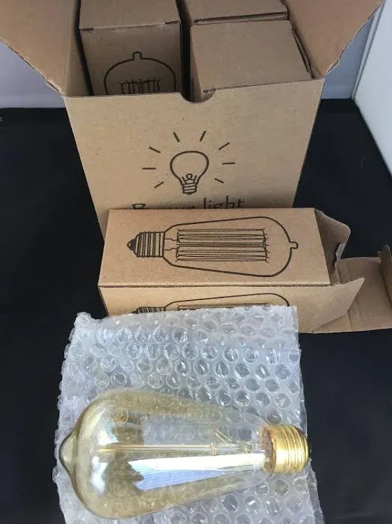 Bravelight Filament Light Bulbs,Edison Bulbs ST64 E26 40W