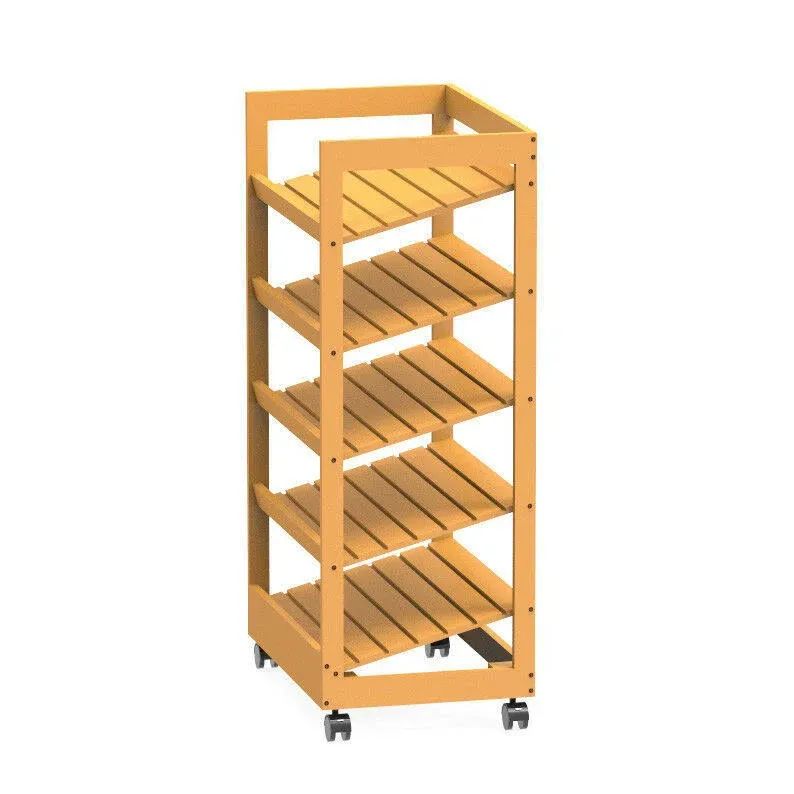 Bakery Bread Rack with Angled Shelves Wooden Display Rack Bread Store Rack