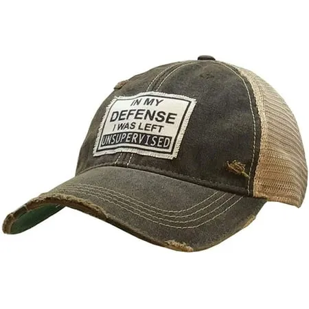 in My Defense I Was Left Unsupervised Hat | Distressed Baseball Cap or Ponytail ...