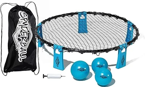 Franklin Sports Spyderball Game Set - Includes 3 Balls, Carrying Case and Rules - Played Outdoors, Indoors, Yard, Lawn, Beach - Durable Tight Net