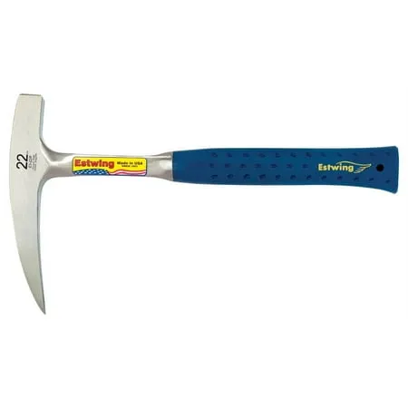 Estwing Rock Pick - 22 oz Geological Hammer with Pointed Tip & Shock Reduction Grip - E3-22P , Blue