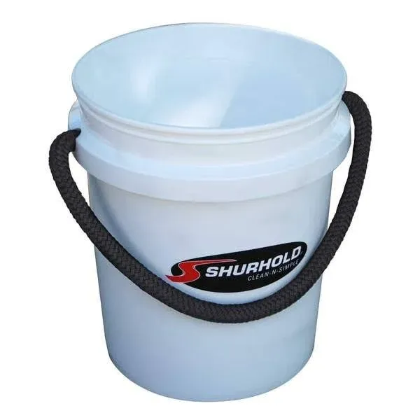 Shurhold 2451 White 5 Gallon Bucket with Black Rope Handle