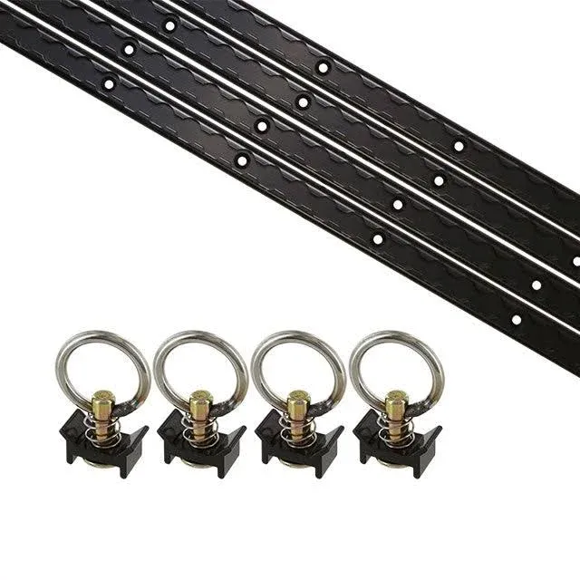 US Cargo Control APK8BL 8 Piece 4' L Track Tie Down System