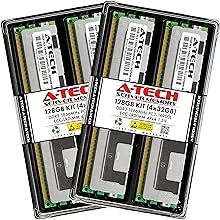 A-Tech 128GB Kit (4x32GB) DDR3 1866MHz PC3-14900L ECC LRDIMM 4Rx4 Quad Rank 1.5V Load Reduced DIMM 240-Pin Server RAM Memory Upgrade Modules (A-Tech Enterprise Series)