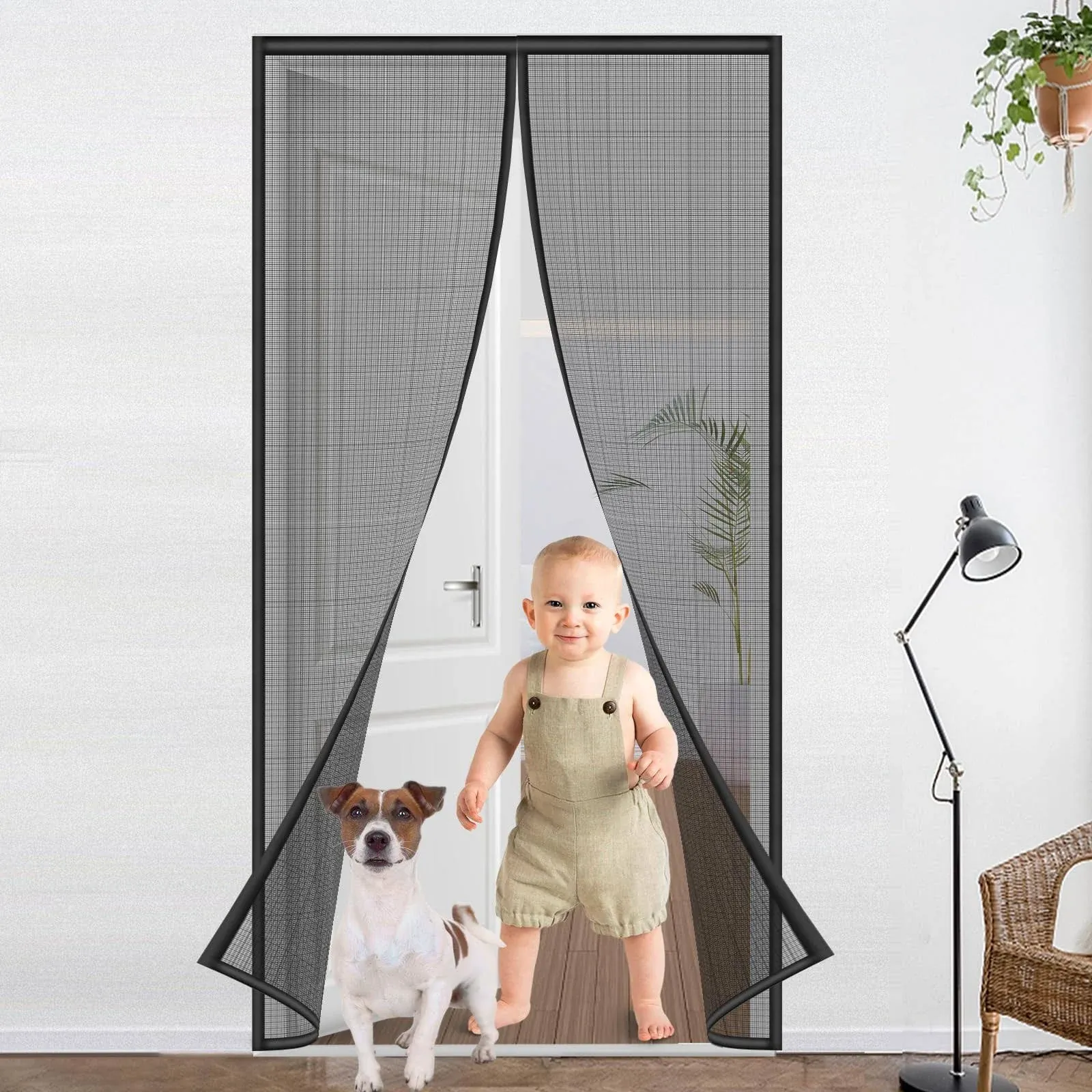 TOANEL Magnetic Screen Door - Fits Doors Size 39&#034; X 86&#034;,Self Sealing, Hands Duty