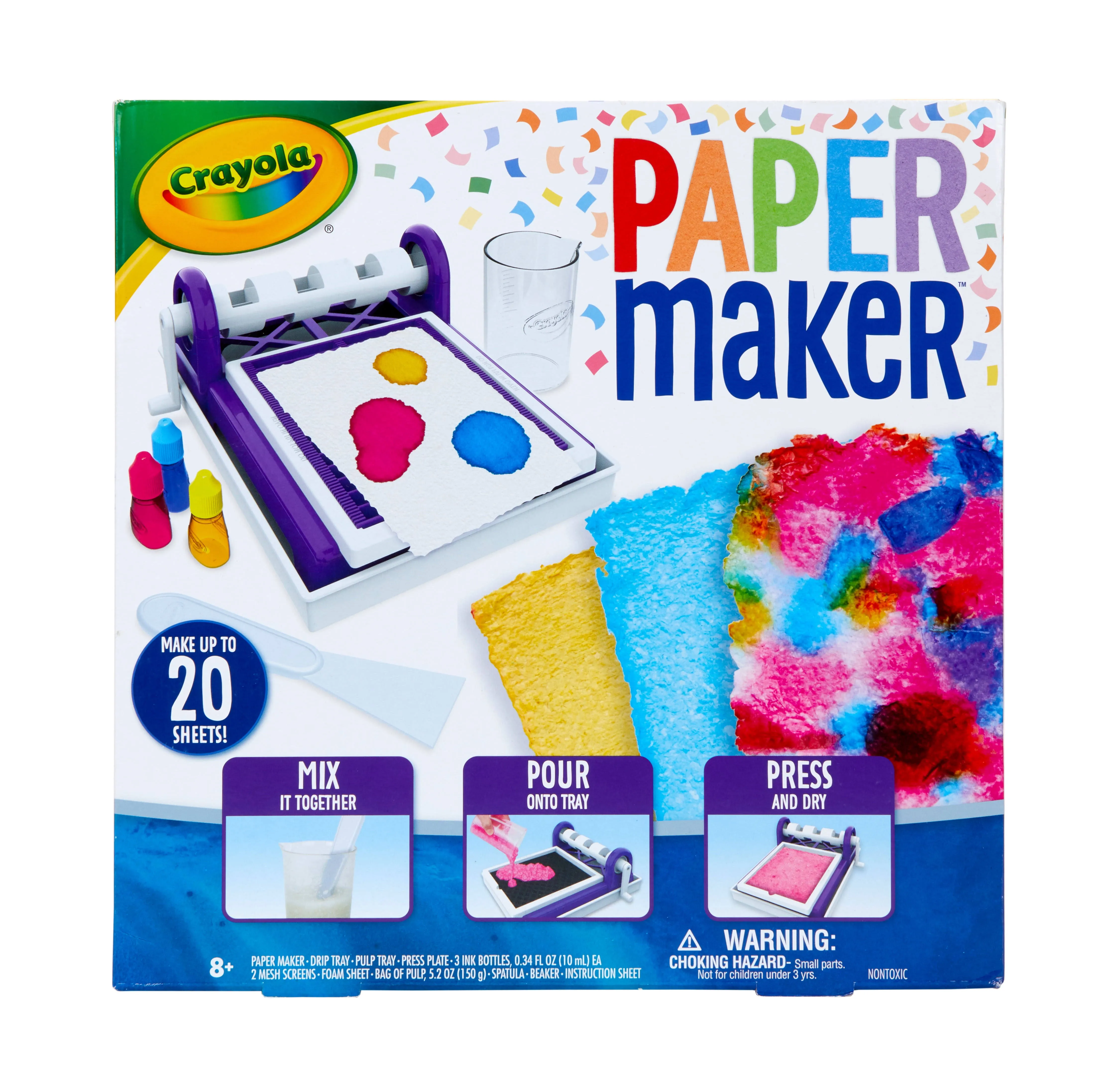 Crayola Paper Maker, Paper Making DIY Craft Kit, Gift for Kids, 7, 8, 9, 10