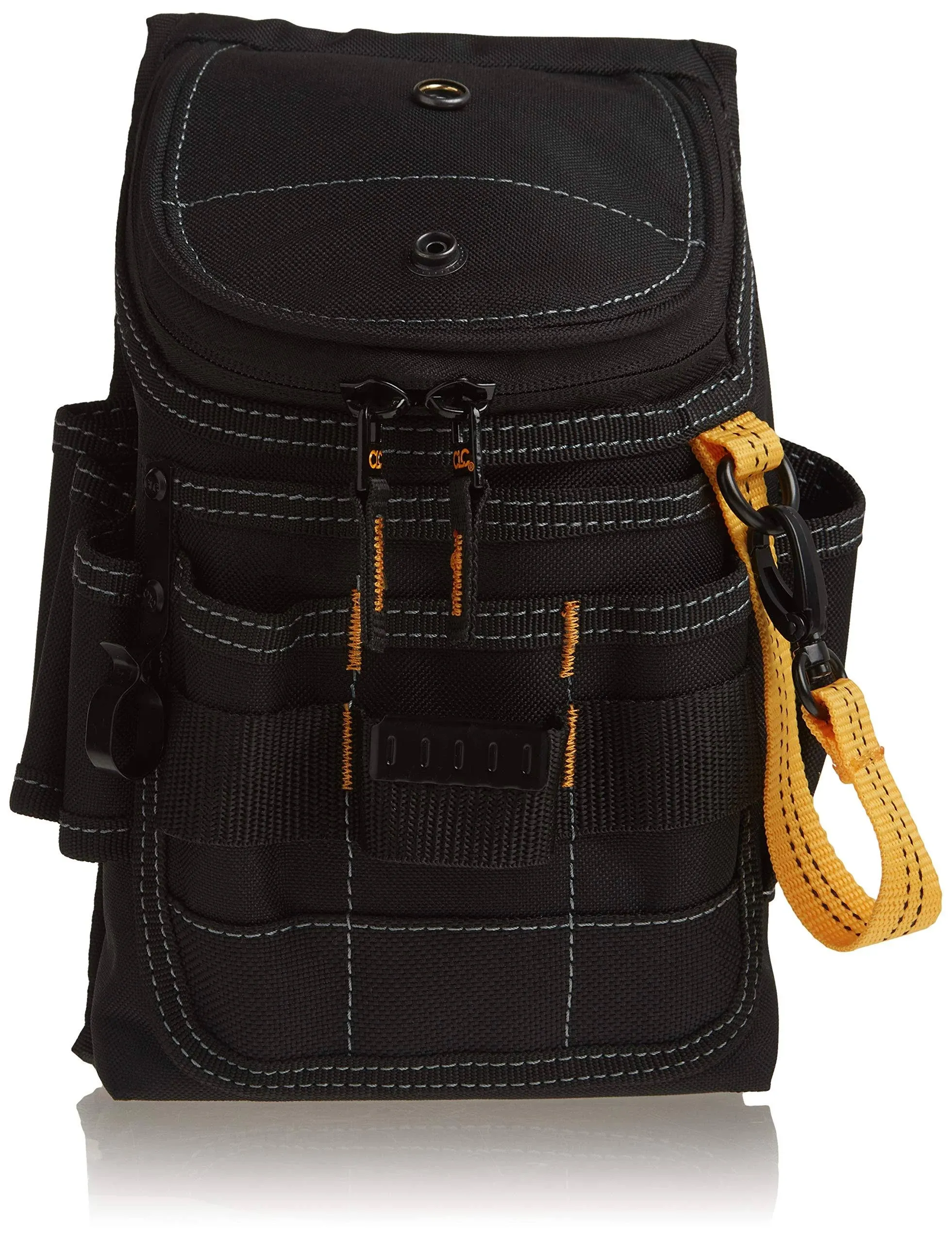 CLC Custom Leathercraft 1524 Ziptop Utility Pouch, Medium, Black, 11 Pockets