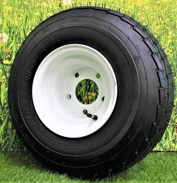 Antego 5-Hole 8" x 7" White Trailer Wheel & Tire Assembly 215/60-8 (18.5x8.50-8) 6ply - Load Range 'C' - Set of 1