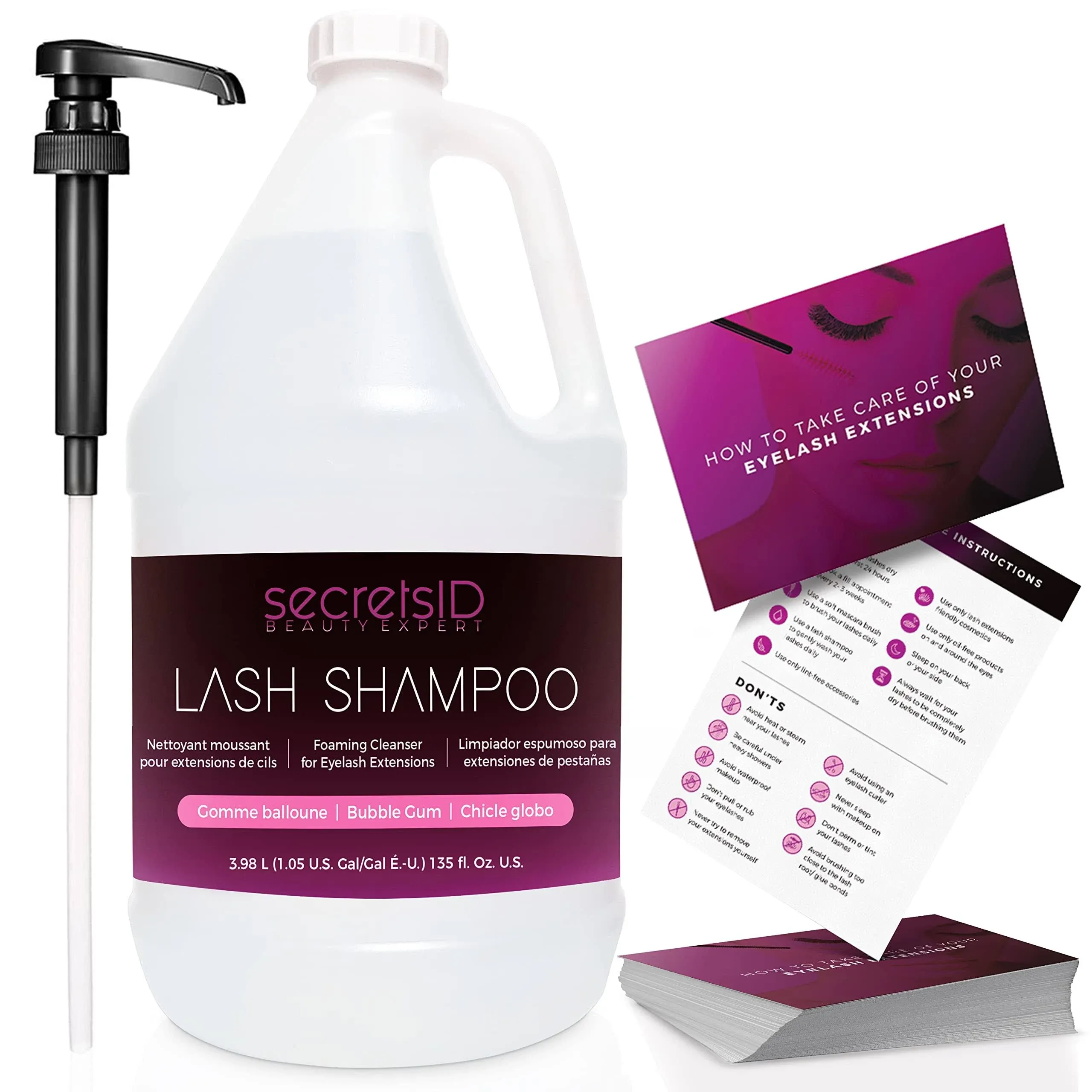 Lash Shampoo Bulk for Professional Lash Extension | 1 Gallon with 50 Lash Ext...