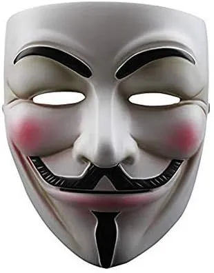 V for Vendetta Mask, Guy Fawkes Mask Quality Anonymous Mask Ideal for Halloween Costume, Hackers Theme Parties, Cosplay Events One Size Fits Most