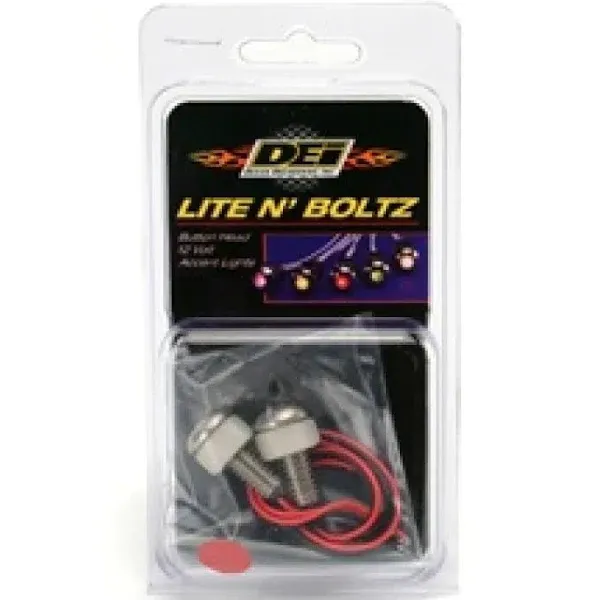 Design Engineering DEI Led Lighted Button Head Boltz Red - 2-Pack