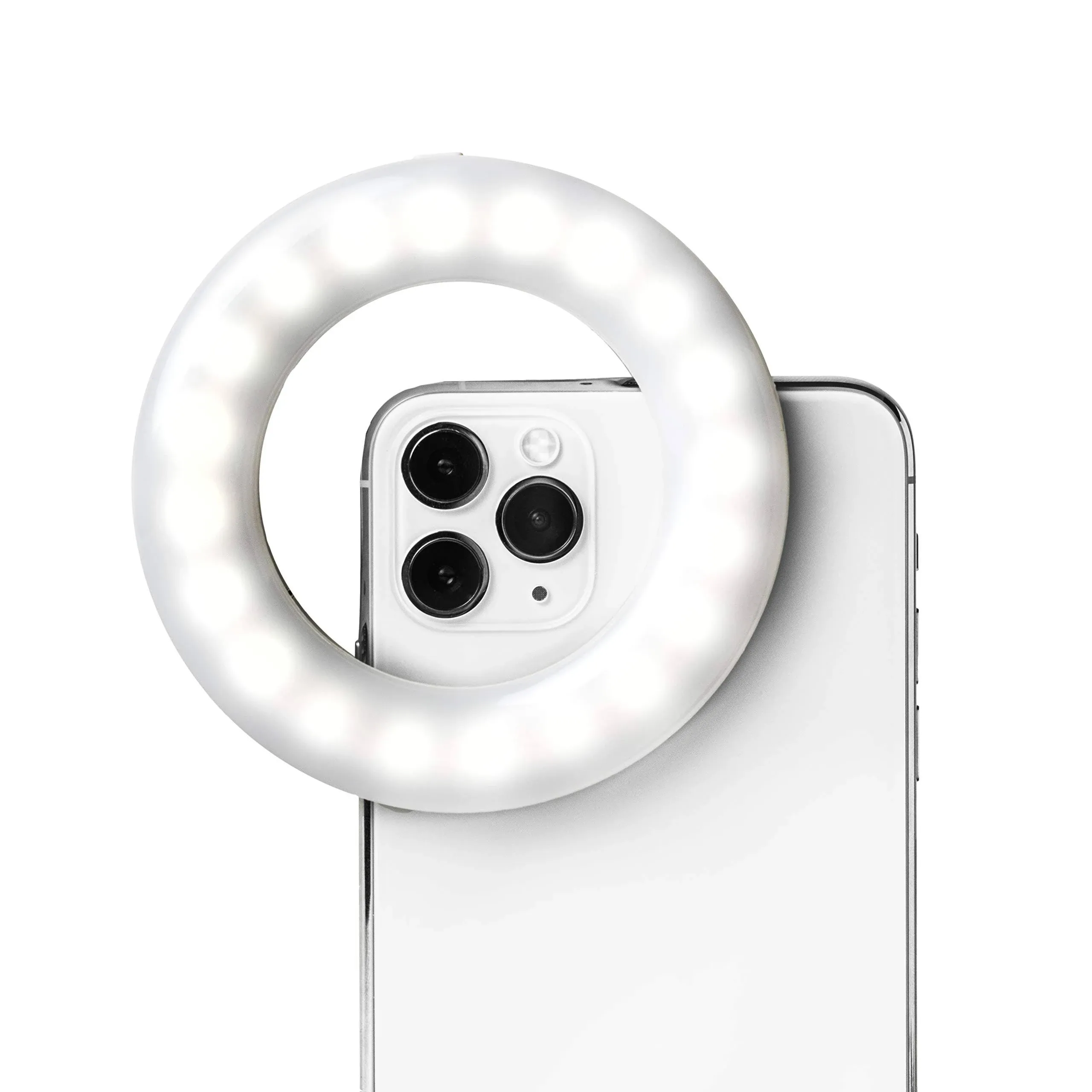 Selfie One - Rechargeable Ring Light Clip-on for iPhone, Android, Tablet, and...