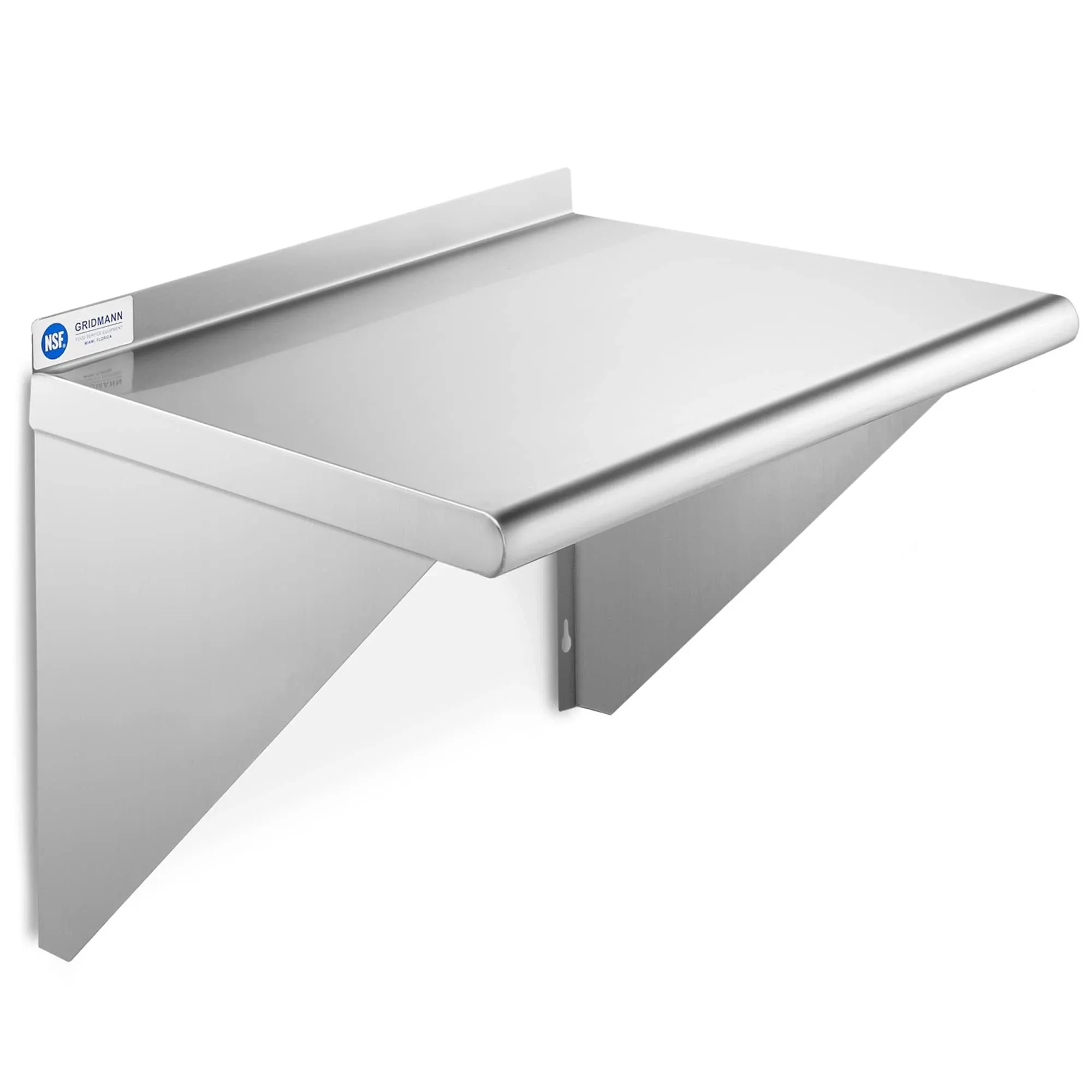 GRIDMANN Garage Wall Shelf w/ Brackets Wall-Mount 18&#034;x24&#034;x18.5&#034; Stainless Steel