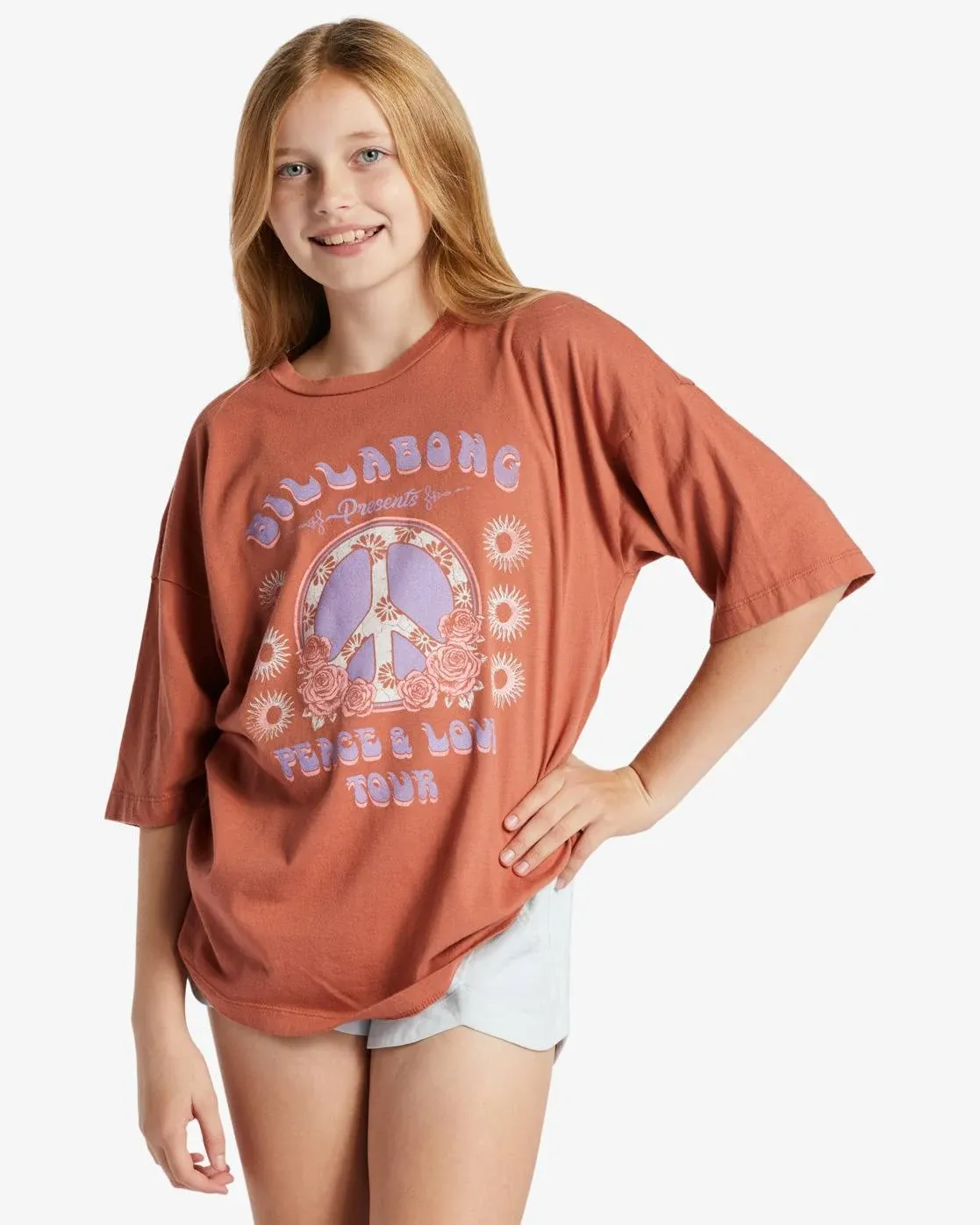 Billabong Big Girls 7-16 Sunshine Roses Tee - L