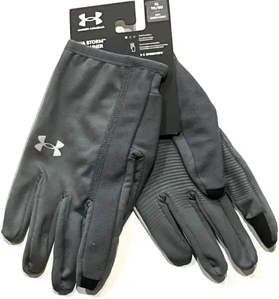 Under Armour Men's Storm Run Liner Running Gloves - Size XL - Grey - New Men ...