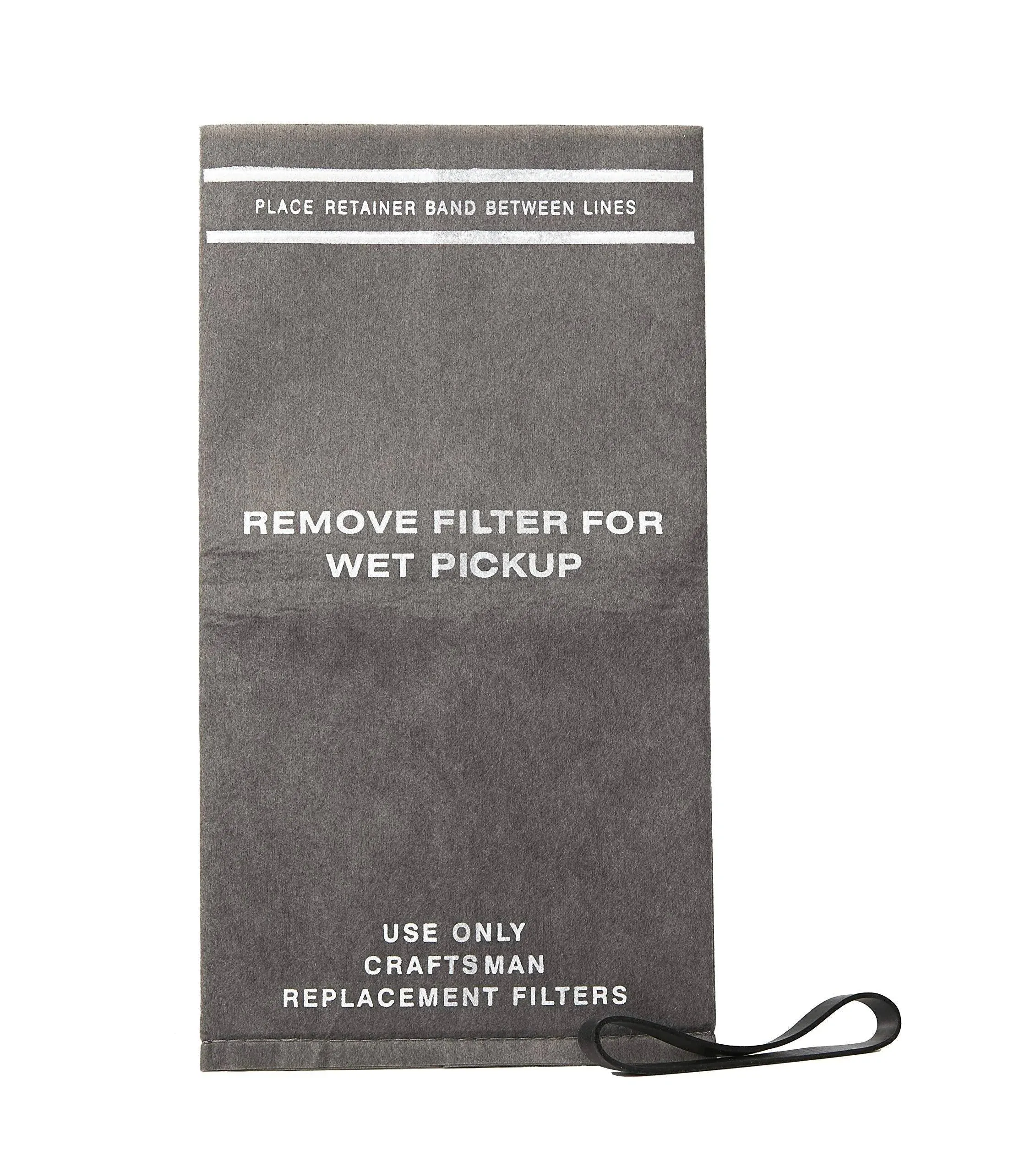 CRAFTSMAN CMXZVBE38737 Genuine General Debris Wet/Dry Vacuum Replacement Shop Vac Filter Bags with Retaining Band for Most CRAFTSMAN 2 to 2.5 Gallon Shop Vacuums and Powerhead Bucket Vac, 3-Pack