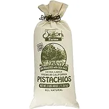 Setton Farms Pistachios, Dry Roasted and Salted Pistachios, Extra Large Premium California Pistachios, In Shell Pistachios, 3lb Burlap Gift Bag, 48 oz, Certified Non-GMO, Gluten Free, Vegan and Kosher