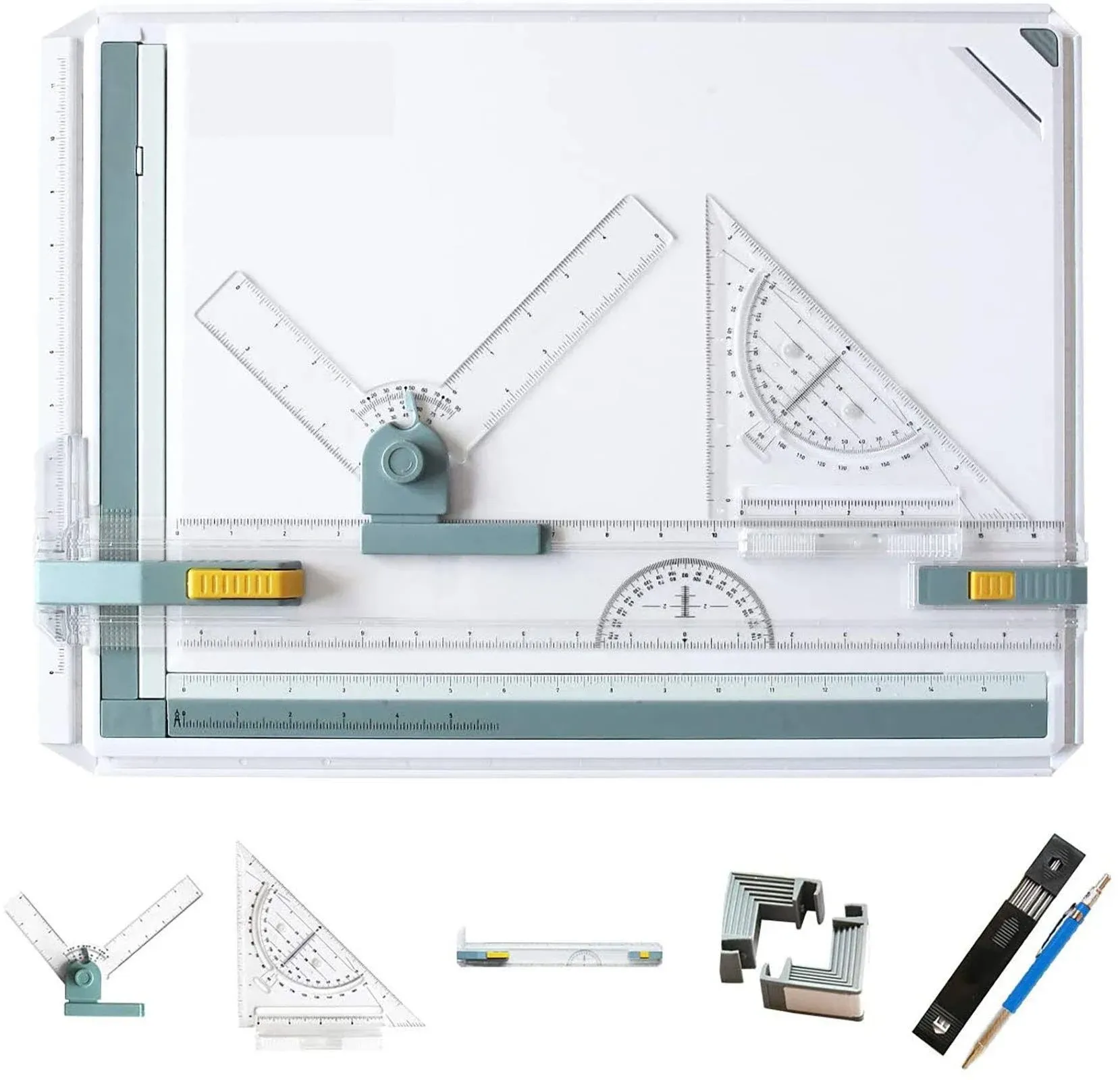 Frylr Metric A3 Drawing Board Drafting Table Multifunctional Drawing Board Table with Clear Rule Parallel Motion and Angle Adjustable Measuring System