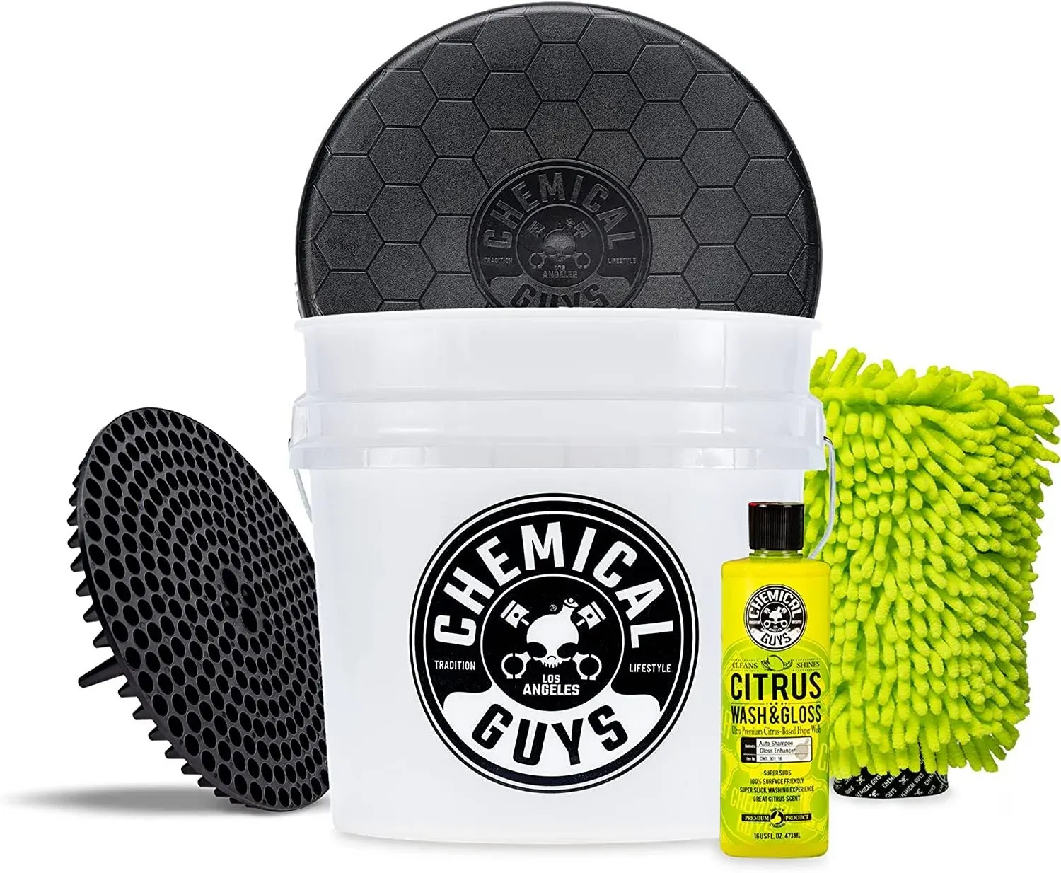 Chemical Guys HOL133 Ultimate Scratch-Free Detailing Bucket And Accessories Car Wash Kit 16 fl. oz