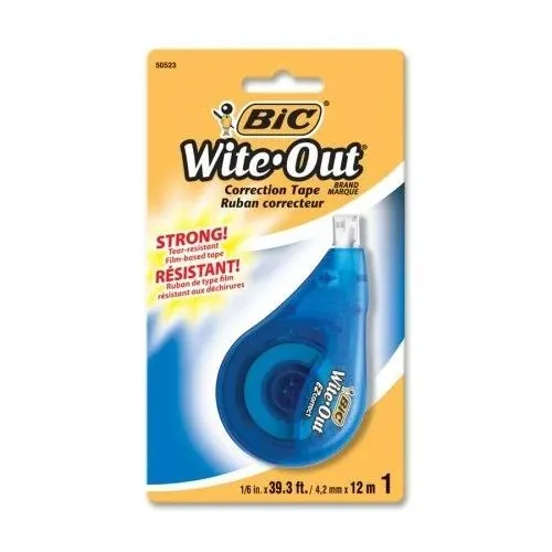 Quality Product By Bic Corporation - Correion Tape 1/5"x39.4' Single Line White