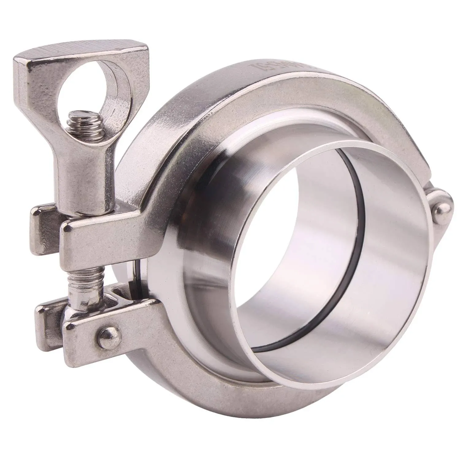 Stainless Steel Tri-Clamp (Tri-Clover Clamp) + 2 Pcs Sanitary Pipe Weld Pipefit