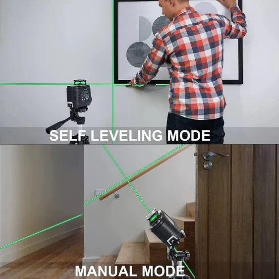 Laser Level with Tripod Green Self Leveling 360°Cross Line Laser Level for Pictu