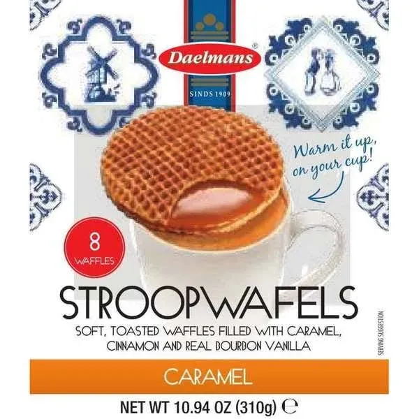 Daelmans Caramel Stroopwafels 8 count waffles 10.94 ounce Pack Of 3