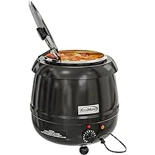 KoolMore Commercial Soup Kettle Warmer with Hinged Lid and Removable Pot Insert for Buffet, Restaurant, Party, Event, and Catering, Large 2.5 Gallon, Electric [Black] (SK-BK-3G)