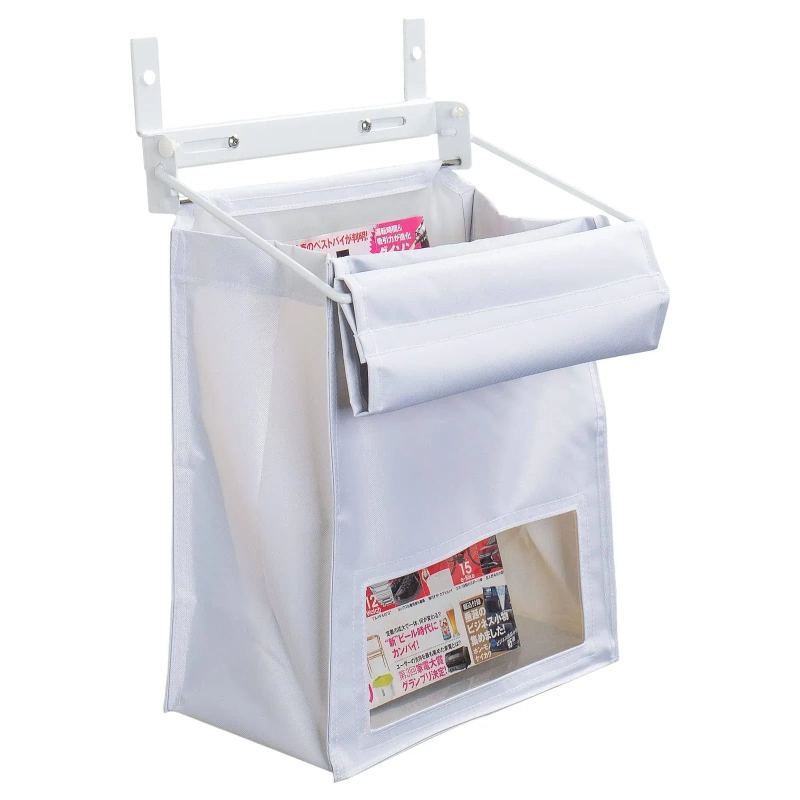 Indoor Wall Mount Mail Catcher Bag Door Slot Post Box Basket Mail Boxes Organizer Security White