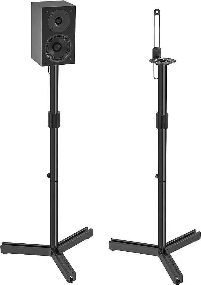 USX MOUNT Universal Speaker Stands, Height Adjustable Extend 30.0" to 39.1" for Satellite Speakers & Small Bookshelf Speakers up to 11 lbs Per Stand, 1 Pair Floor Stands for Sony Bose Polk JBL Yamaha