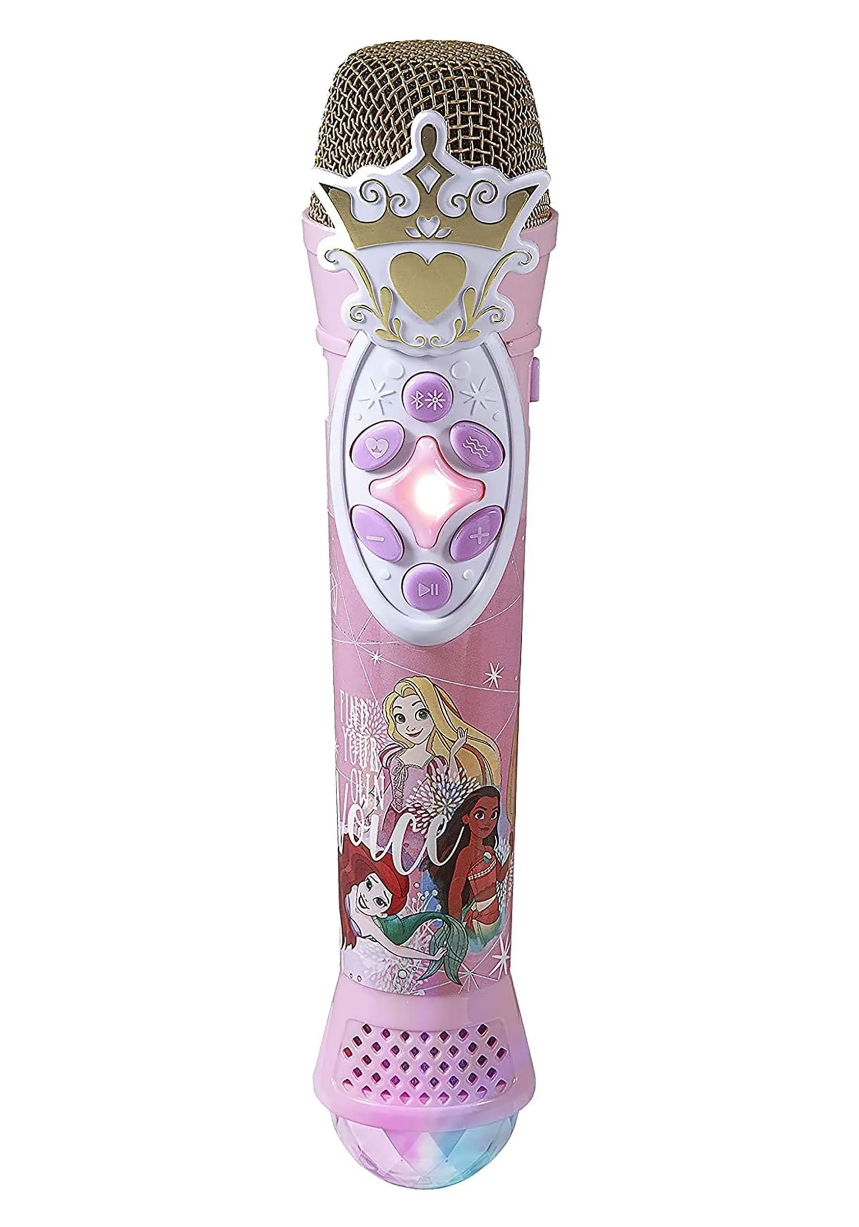 eKids Disney Princess Karaoke Microphone with Bluetooth Speaker, Wireless Microphone Connects to Disney Songs Via EZ Link Feature, for Fans of Disney Princess Toys