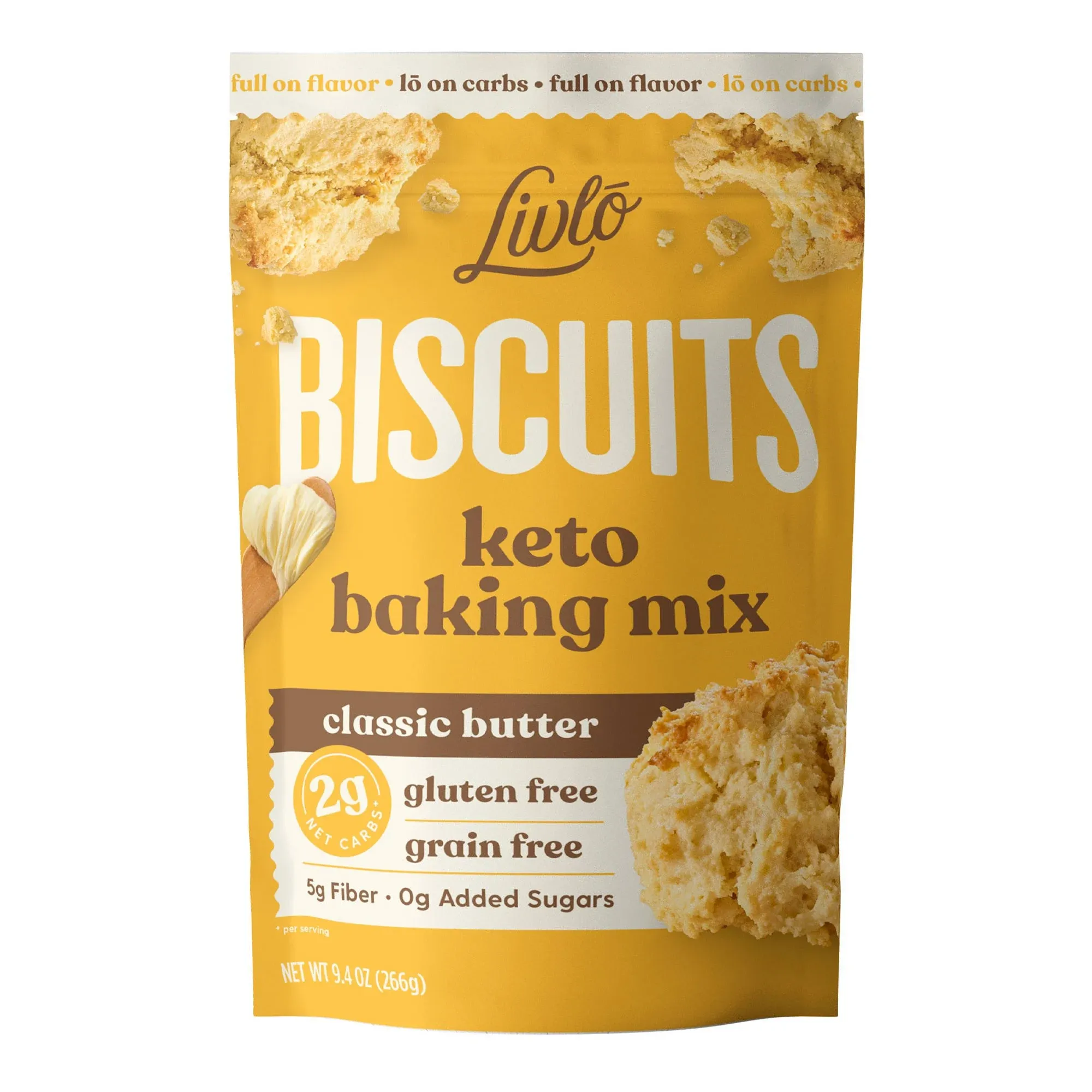 Livlo Keto Biscuits Mix, Low Carb & Gluten Free Baking Mix, Gluten Free Keto Friendly Classic Butter Biscuit Mix, 10 Servings