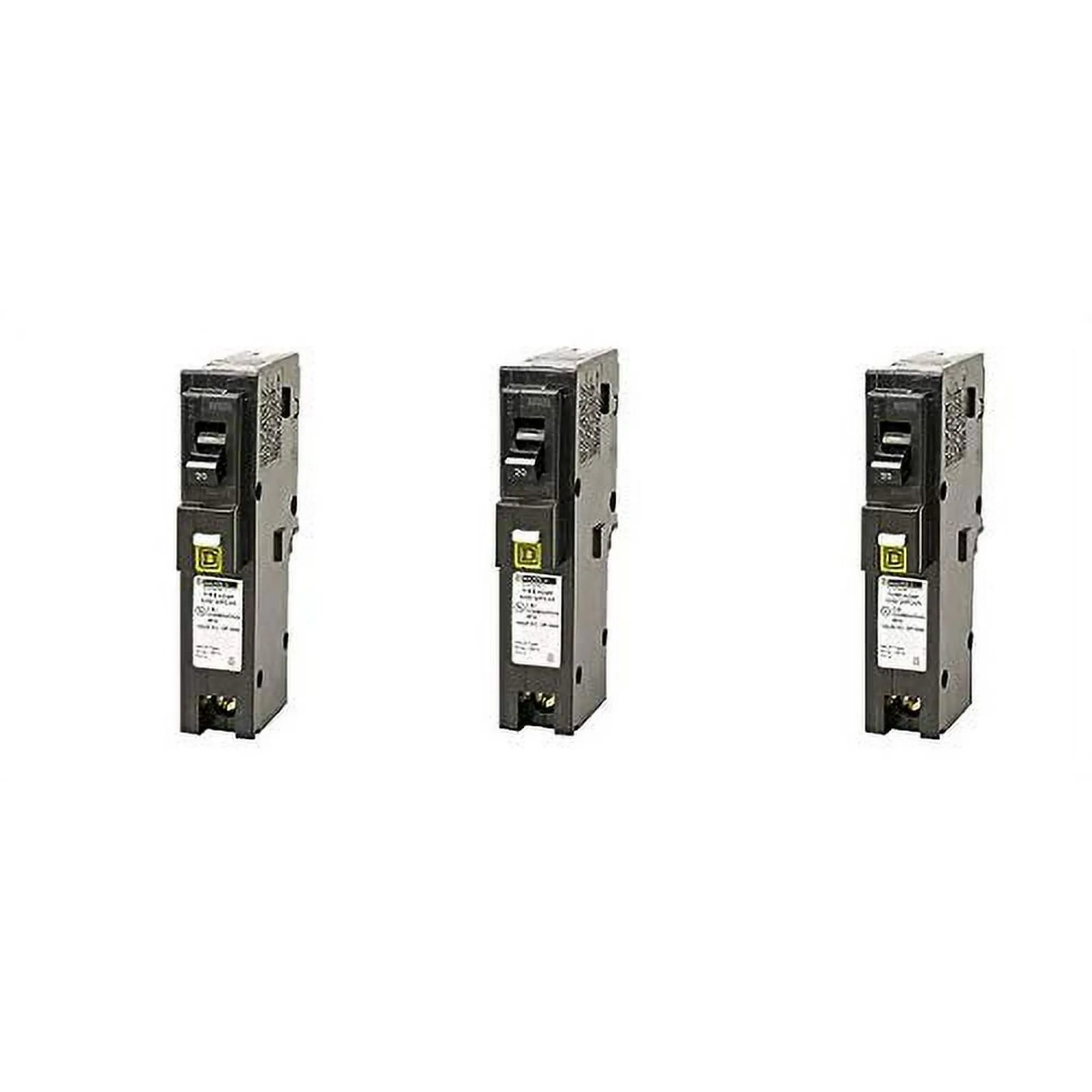 Square D by Schneider Electric HOM120PCAFIC Homeline Plug-On Neutral 20 Amp Single-Pole CAFCI Circuit Breaker, (3-(Pack))