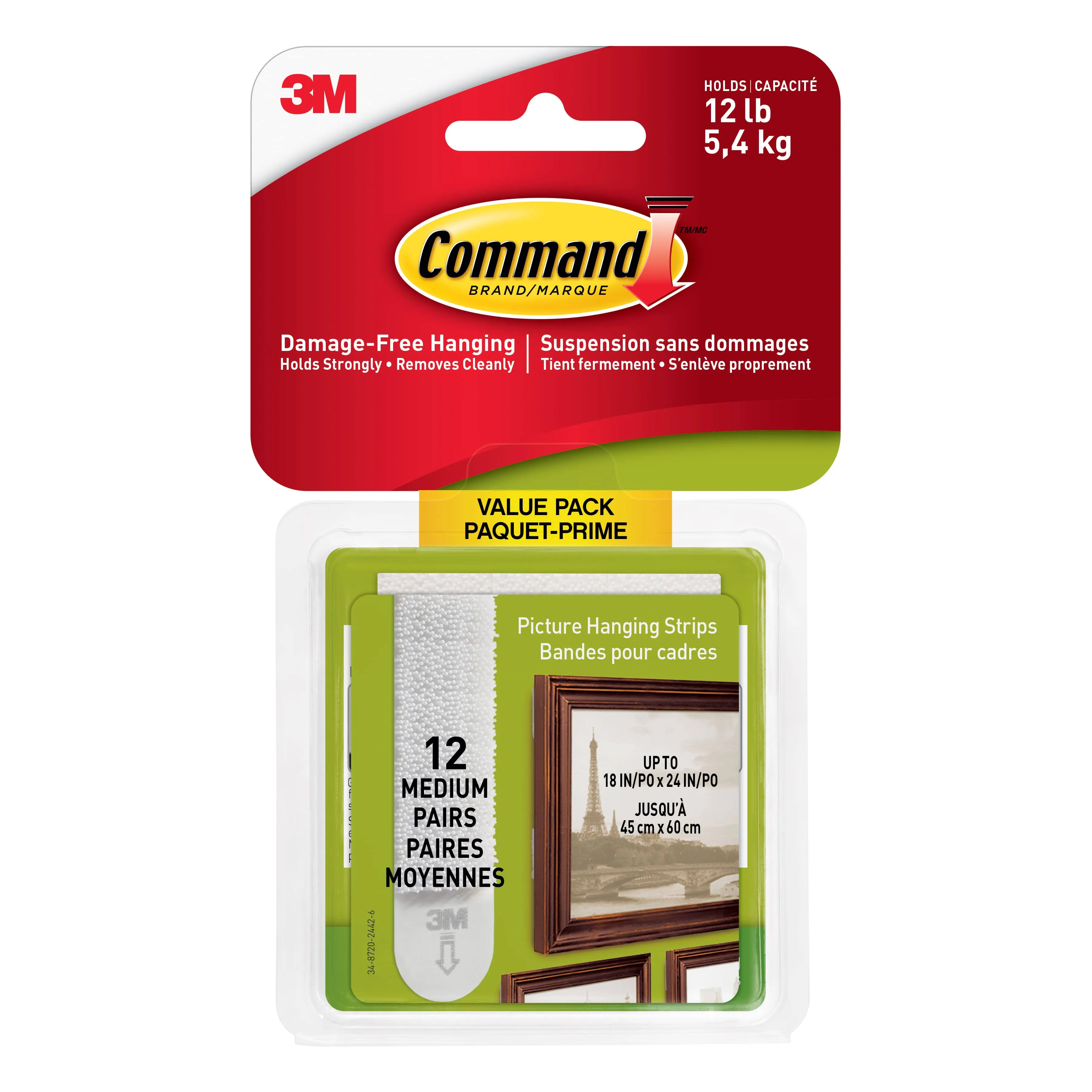 Command Picture Hanging Strips Variety Pack, Damage Free Picture Hangers, No Tools Wall Hanging Strips for Living Spaces, White, 8 Small Pairs, 16 Medium Pairs and 8 Large Pairs(64 Strips)