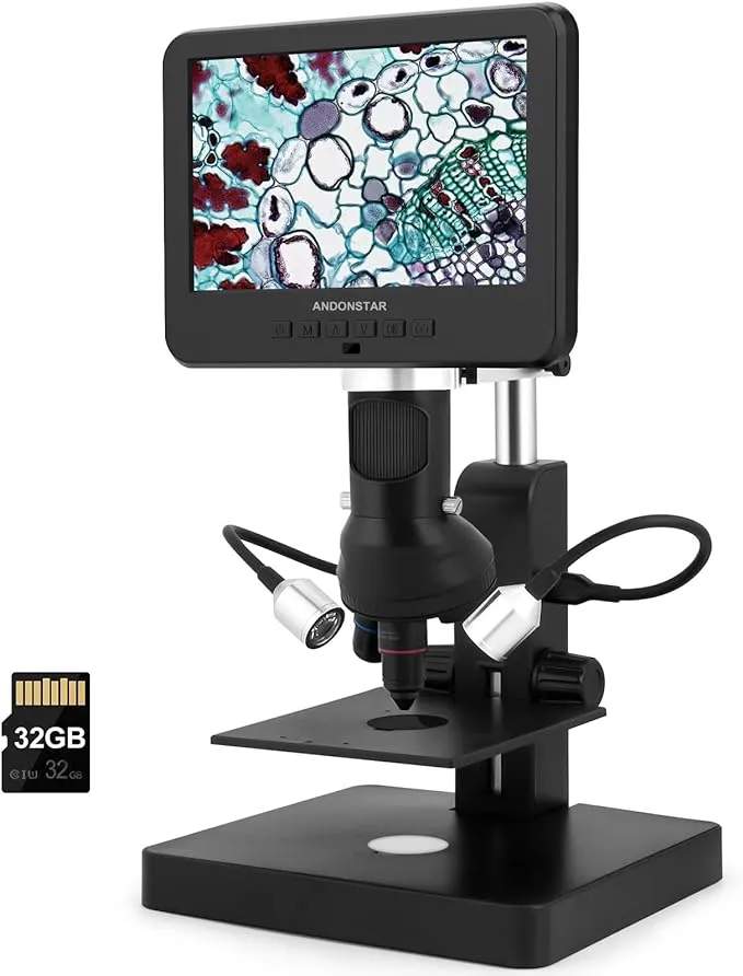 Andonstar AD246SP 4000X UHD 2160P HDMI Microscopio digital para kit de microscopio biológico, microscopio de soldadura PCB para reparación de relojes de teléfono