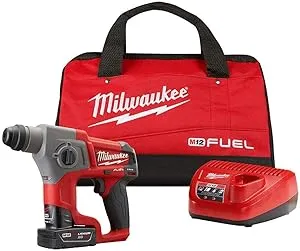 MILWAUKEE M12 FUEL 2416-21XC 12-Volt Cordless Lithium-Ion 4.0Ah 5/8 in. Brushless SDS-Plus Rotary Hammer Kit