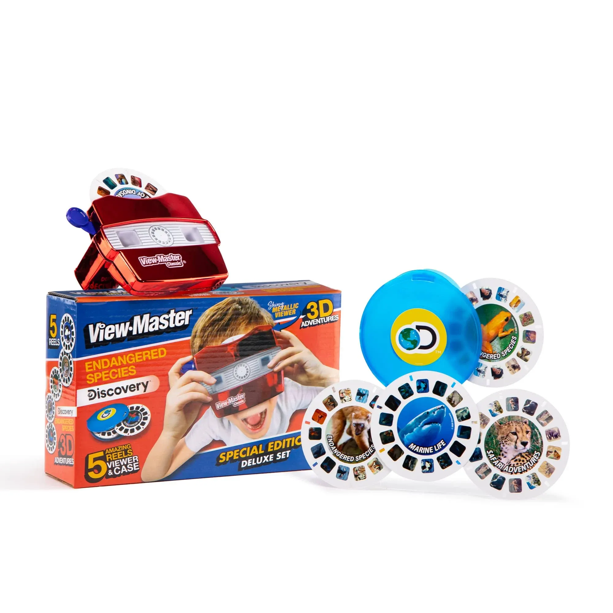 View Master Classic Deluxe Edition with Discovery Kids Reels Metallic Viewer ...