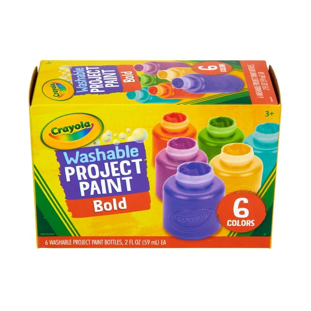 Crayola Washable Kids Paint, 6 Count, Kids At Home Activities, Painting Supplies, Gift, Assorted