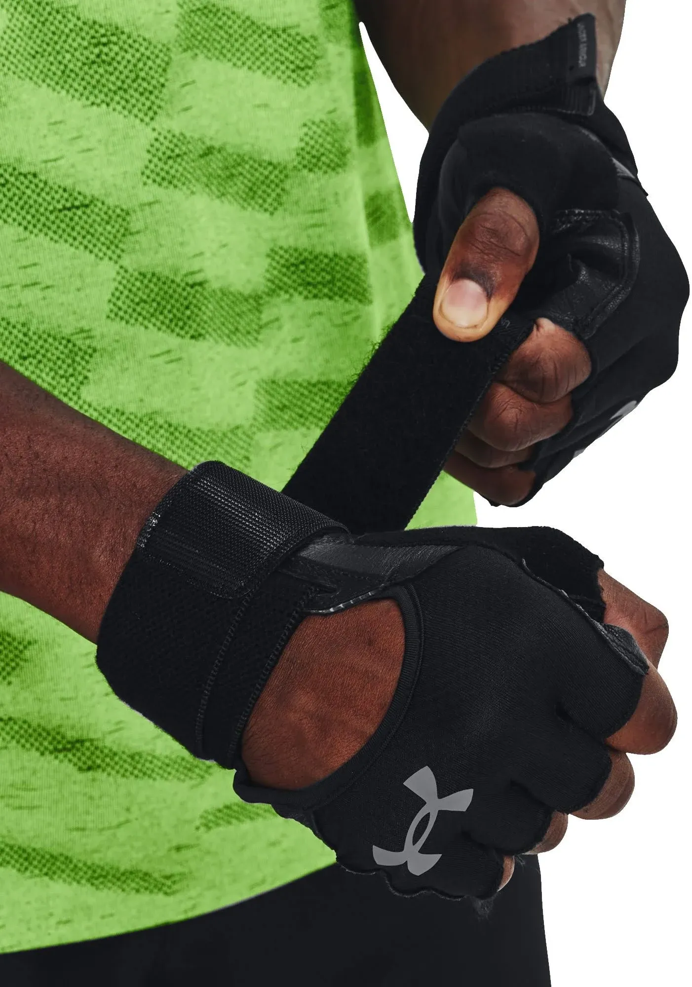 Under Armour Leather Weightlifting Gloves - Black - L