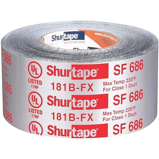 Shurtape SF686 UL 181B-FX Listed ShurMastic Butyl Foil Tape 3&#034; x 100&#039; Class 1